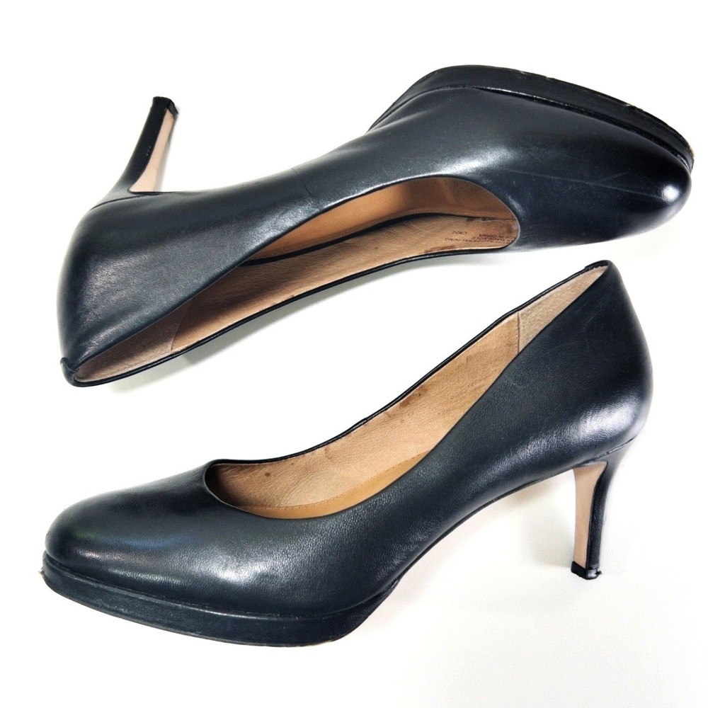 Corso Como Lara Platform Pumps Cushioned Comfort Black Leather Heel Women 8 $139